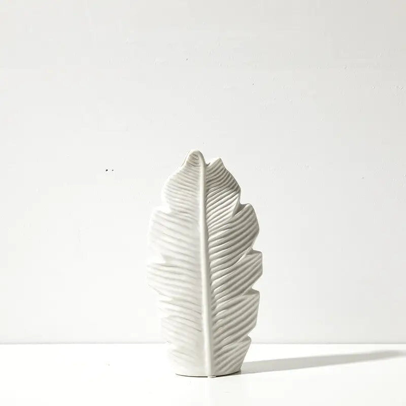 Leaf Shape Flower Vase Ceramic, Set of 3