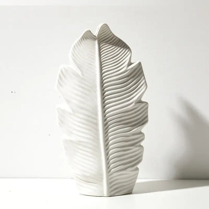 Leaf Shape Flower Vase Ceramic, Set of 3