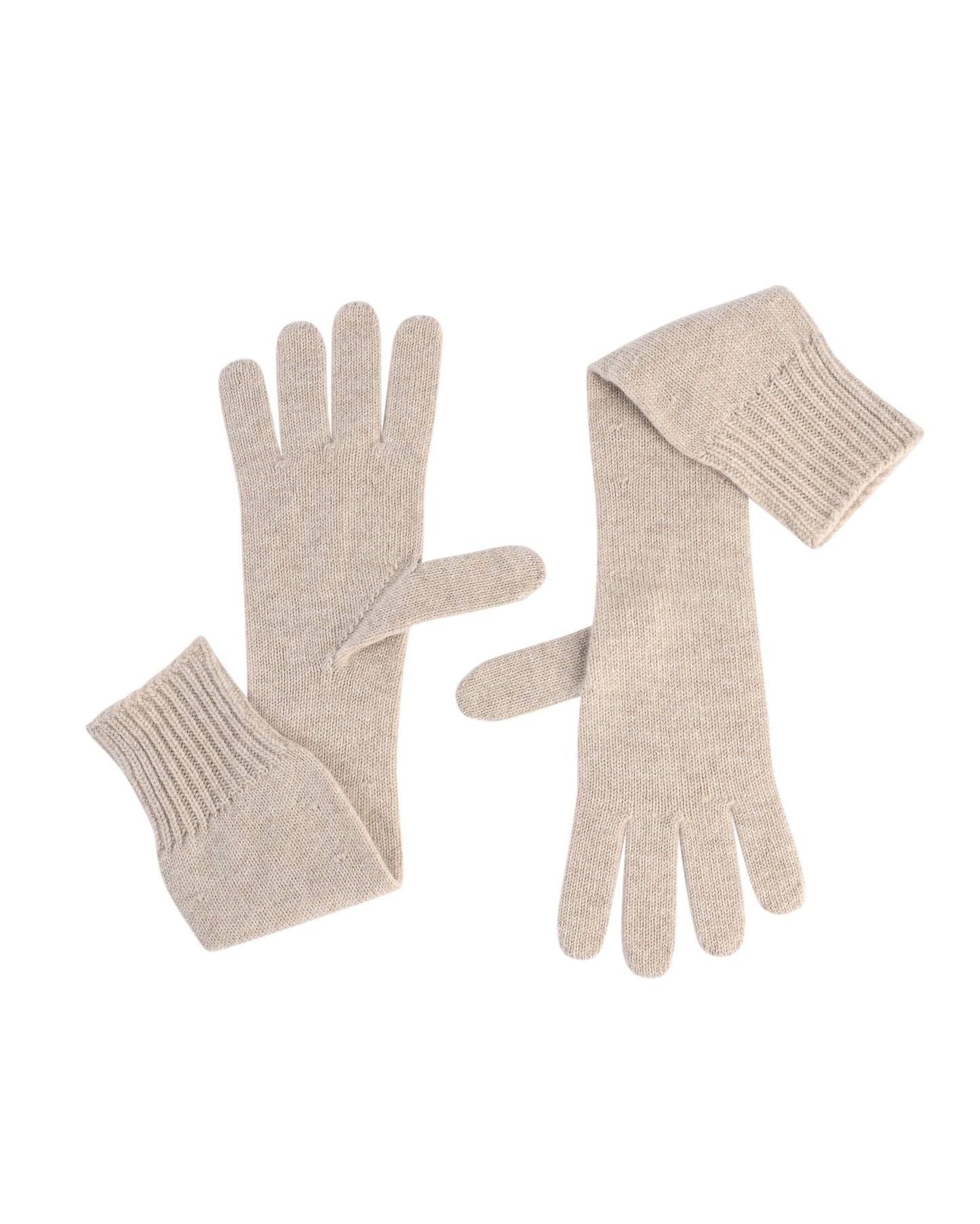 Crown of Edinburgh Cashmere Women's Long Gloves in Beige