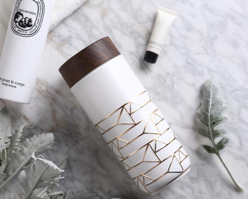 The Alchemical Signs Gold Ceramic Travel Mug