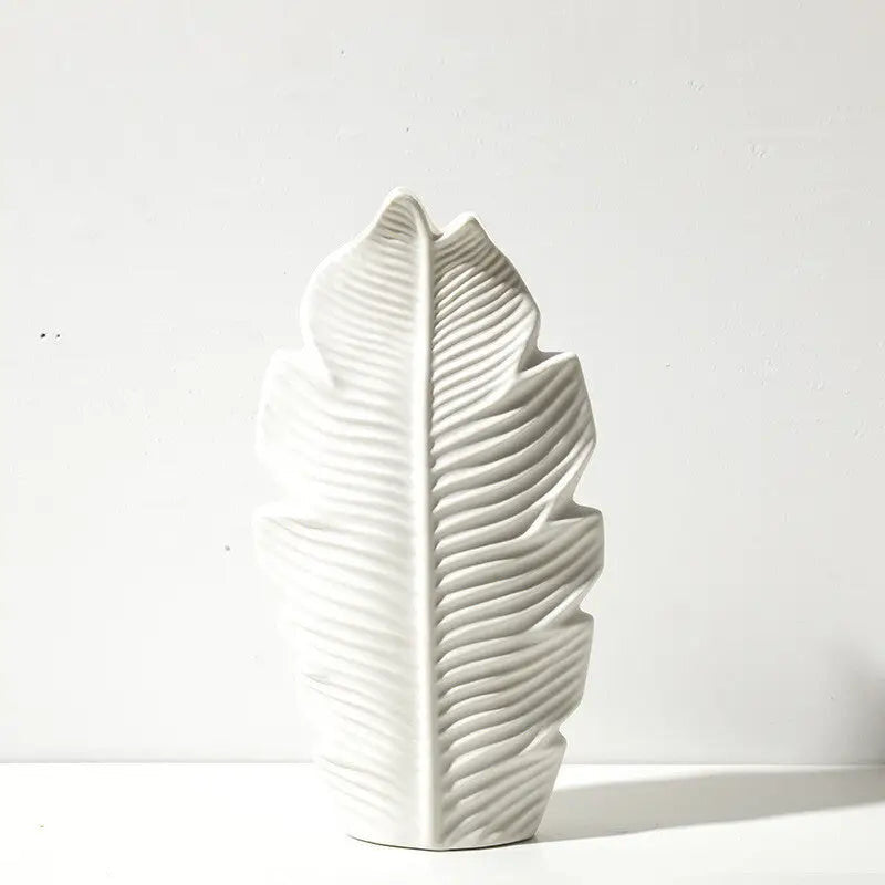 Leaf Shape Flower Vase Ceramic, Set of 3