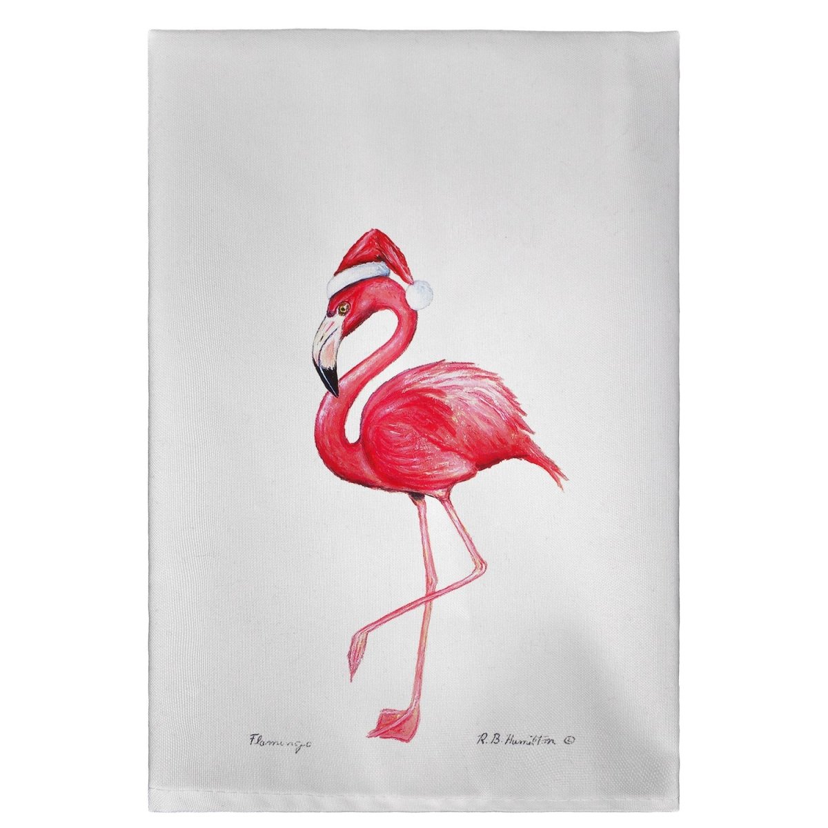 Betsy Drake Flamingo Santa Guest Towel