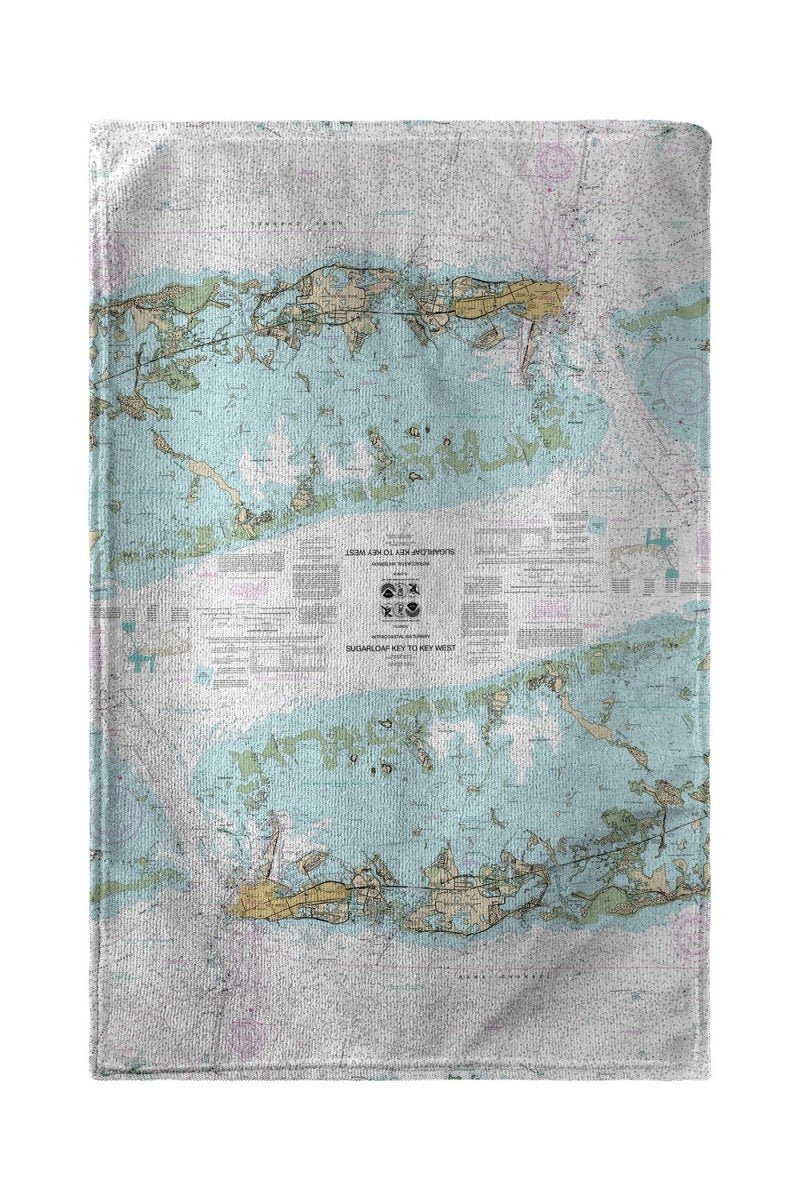 Betsy Drake Florida Nautical Map Beach Towel