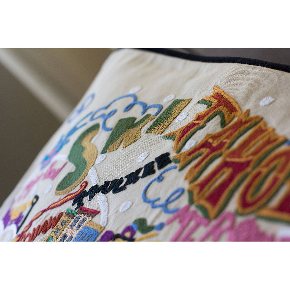 Ski Tahoe Hand-Embroidered Pillow-2