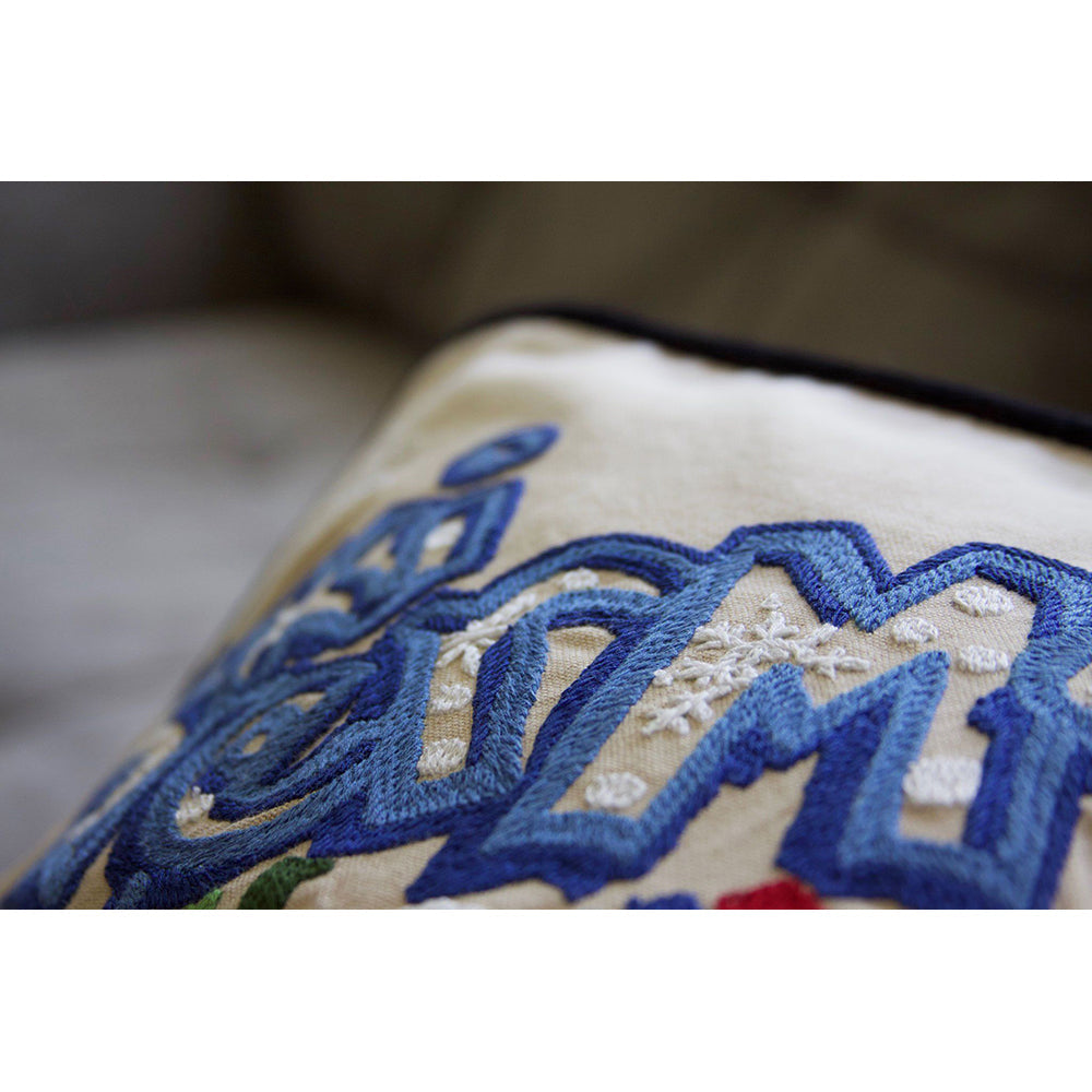 Ski Vermont Hand-Embroidered Pillow-2