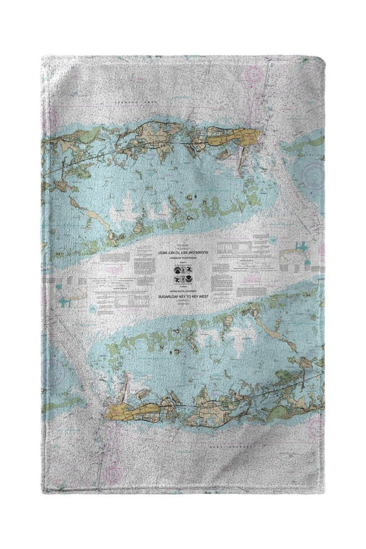 Betsy Drake Florida Nautical Map Beach Towel